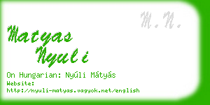 matyas nyuli business card