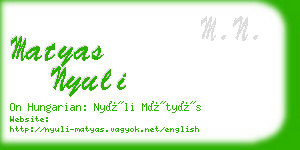 matyas nyuli business card